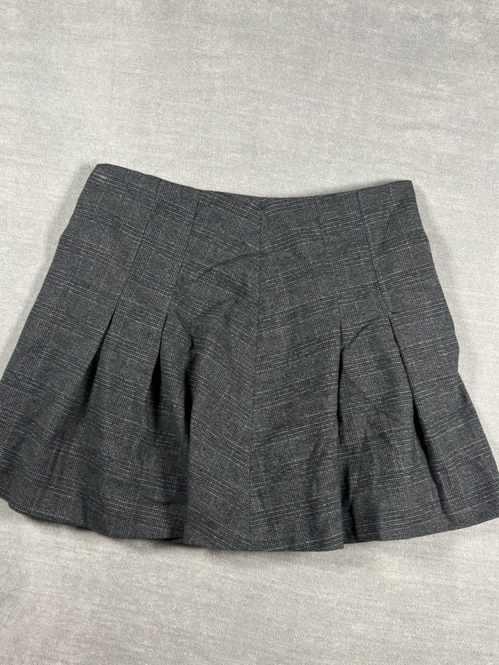 Zara‎ Gray Plaid Pleated Mini Skirt